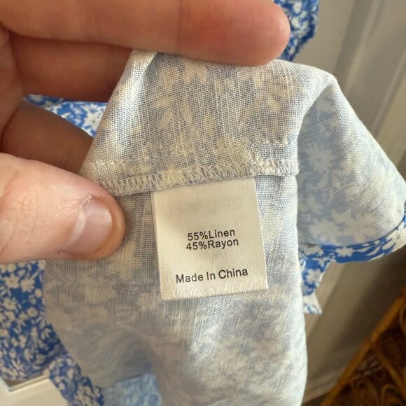 NEW Tuckernuck Annie Dress in Blooms on Broad Size XL Color Blue White - Picture 3 of 9